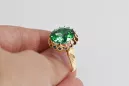 8K žluté zlato Emerald Ring Vintage vrc035x-em Art Deco